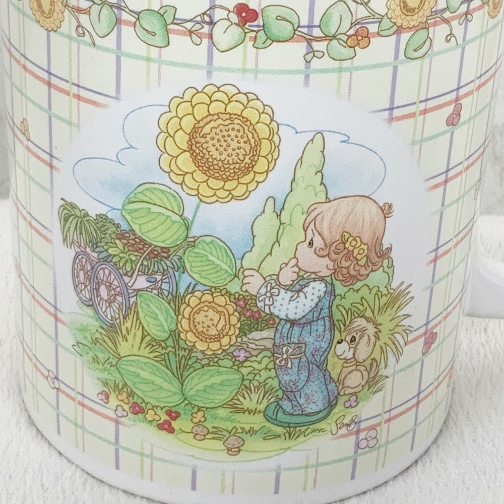 Vintage 2002 Precious Moments Skys The Limit Friendship Sunflower Porcelain Mug - Picture 8 of 13